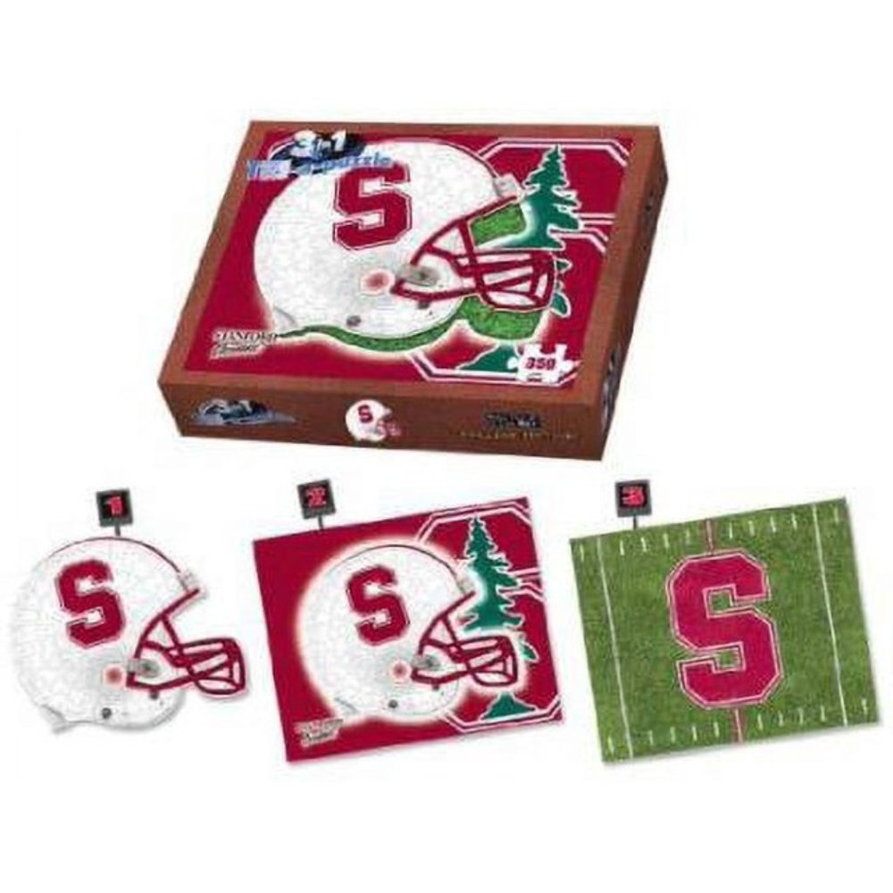 Stanford Cardinals University Football Tri-a-Puzzle 3 Puzzle Set 350 Pc MADE USA